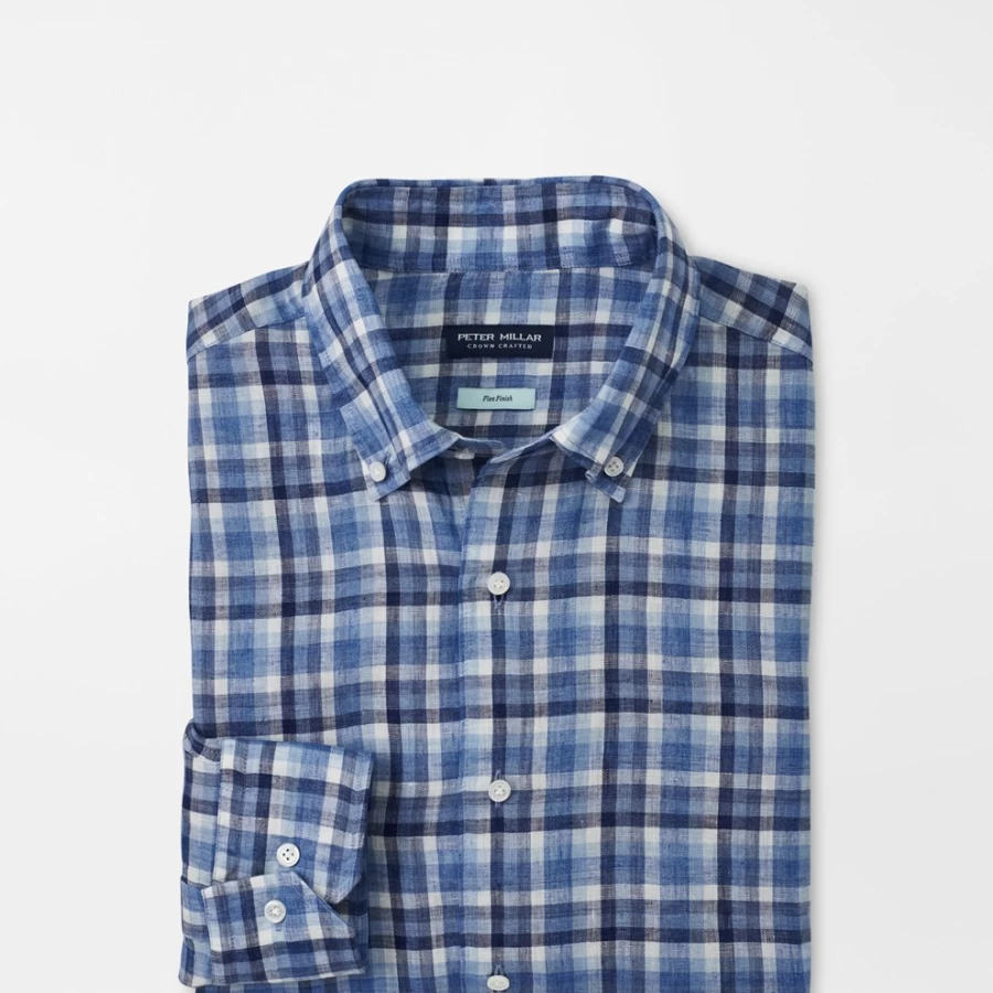 Peter Millar Men's Bella Vue Linen Sport Shirt – Lightweight Breathable Casual Shirt