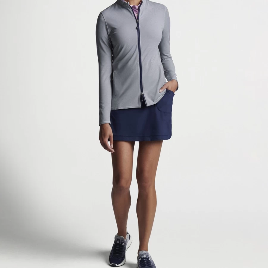 Peter Millar Women's Katy Sugar Stripe Full-Zip Layered Sweater