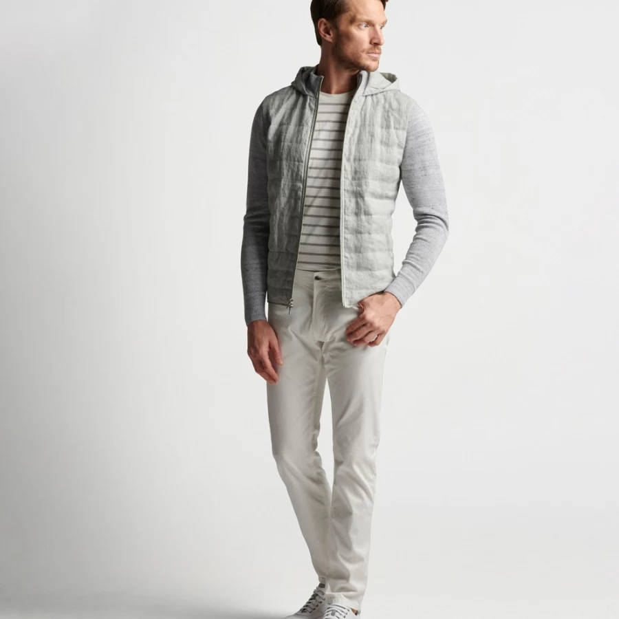 Peter Millar Men's Journeyman Linen Hooded Bomber Jacket