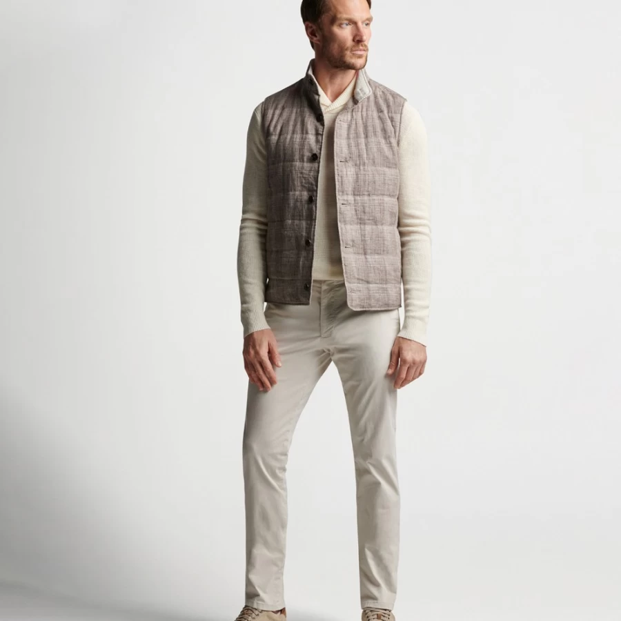 Peter Millar Men's Journeyman Linen Vest – Lightweight Summer Casual Wear