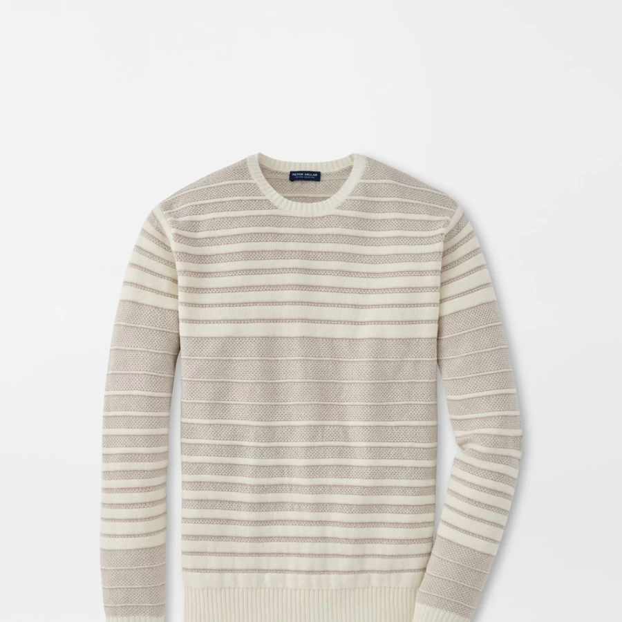 Peter Millar Men's Midi Stripe Crew Neck Sweater - Classic Striped Knit Top