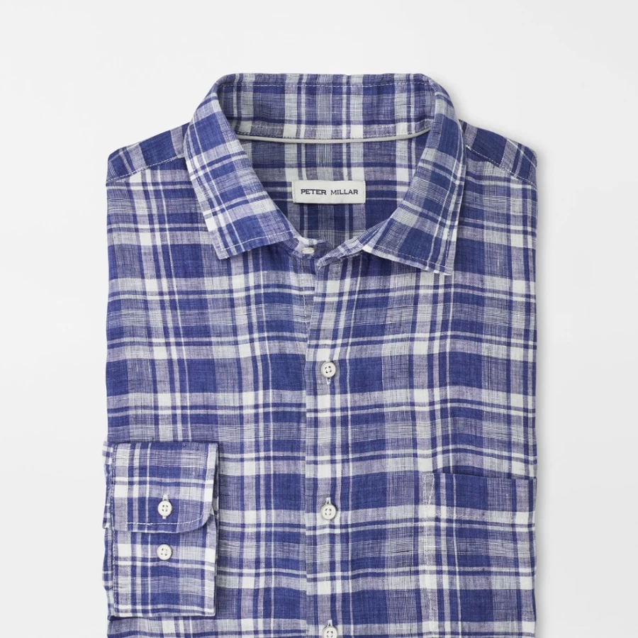Peter Millar Men's Beach Bluff Linen Sport Shirt for Summer Comfort