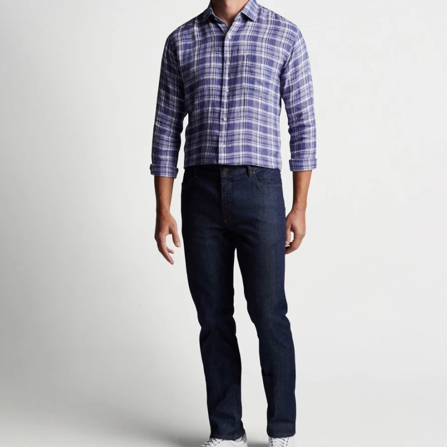 Peter Millar Men's Beach Bluff Linen Sport Shirt for Summer Comfort