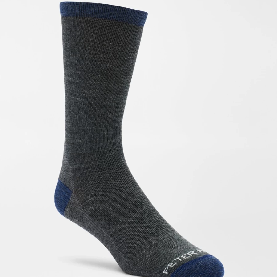 Peter Millar Men's Merino Wool Crew Socks for Comfort & Durability