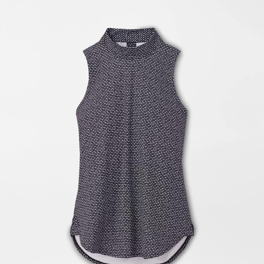 Women's Mock Neck Sleeveless Polo Shirt by Peter Millar