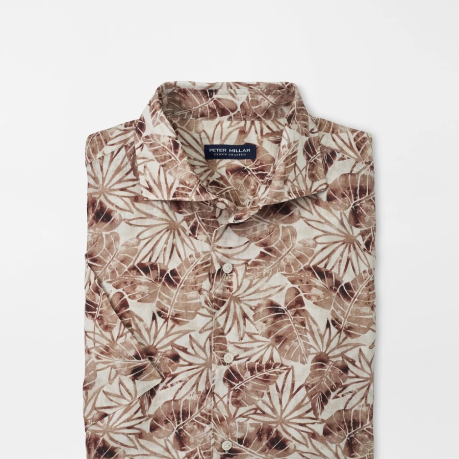 Peter Millar Men's Comers Beach Linen Sport Shirt – Lightweight Casual Summer Shirt