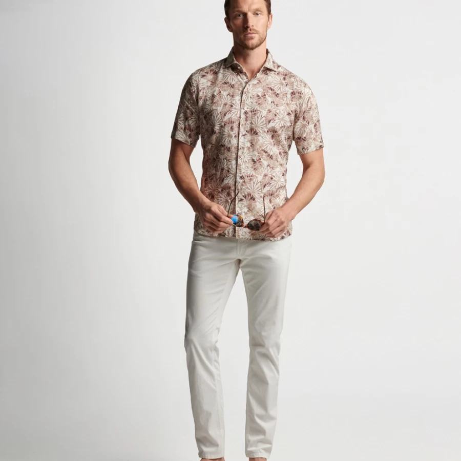 Peter Millar Men's Comers Beach Linen Sport Shirt – Lightweight Casual Summer Shirt